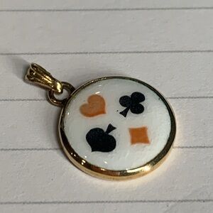 10k gold poker lovers pendant